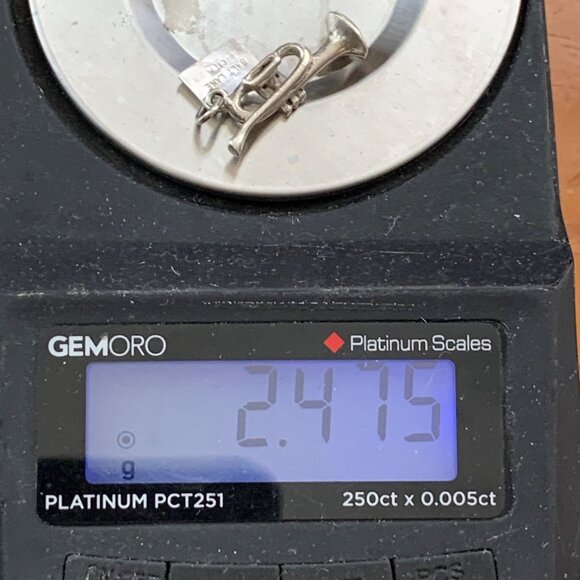 Vintage Sterling Silver 925 Trumpet Charm w/ Salt Lake City, Utah Tag 1" Long - Picture 8 of 8